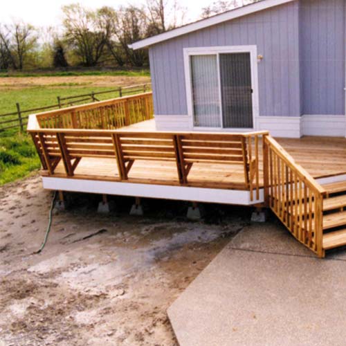 attached deck on a mobile home